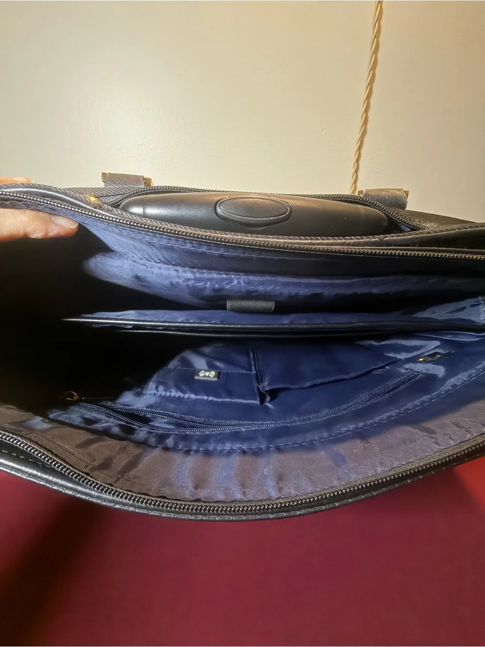 Kenneth Cole Reaction Black Men's Briefcase with Gold Accents